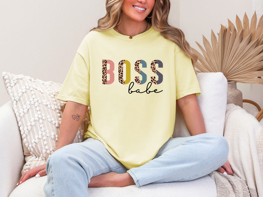 Boss Babe Half Leopard DTF TRANSFER