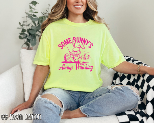 Some Bunny's Always Watching Pink DTF TRANSFER