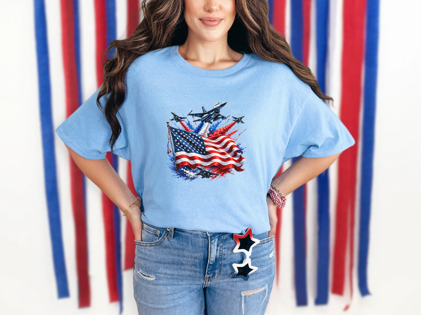 Patriotic Jets Flag DTF TRANSFER