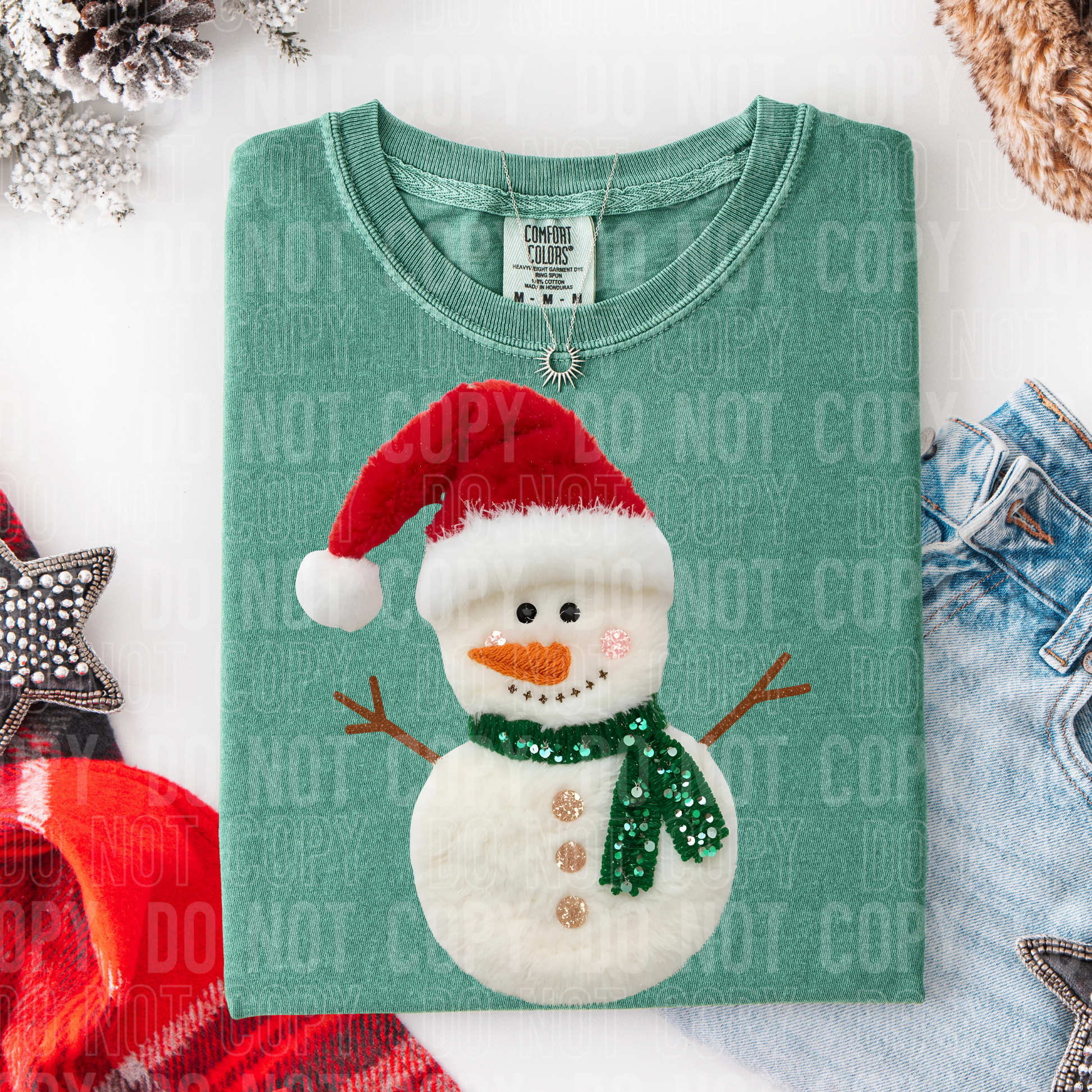 SNOWMAN FAUX FUR DTF TRANSFER