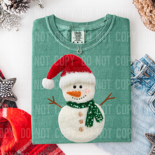 SNOWMAN FAUX FUR DTF TRANSFER
