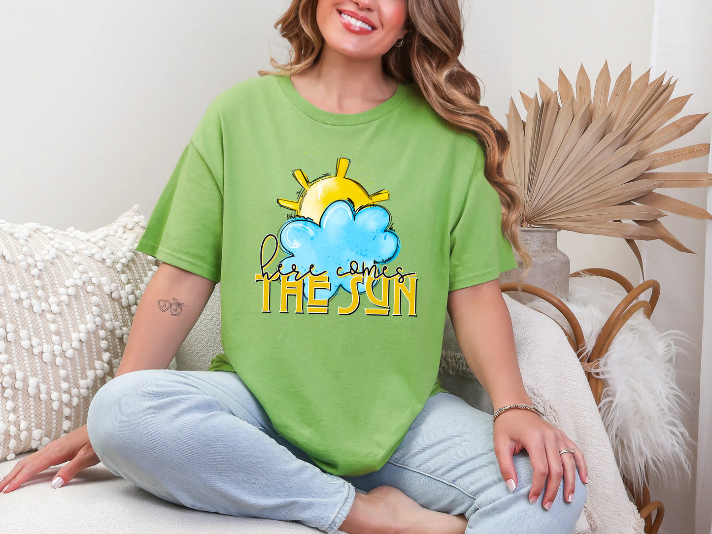 Here Comes the Sun Sunshie Cloud DTF TRANSFER