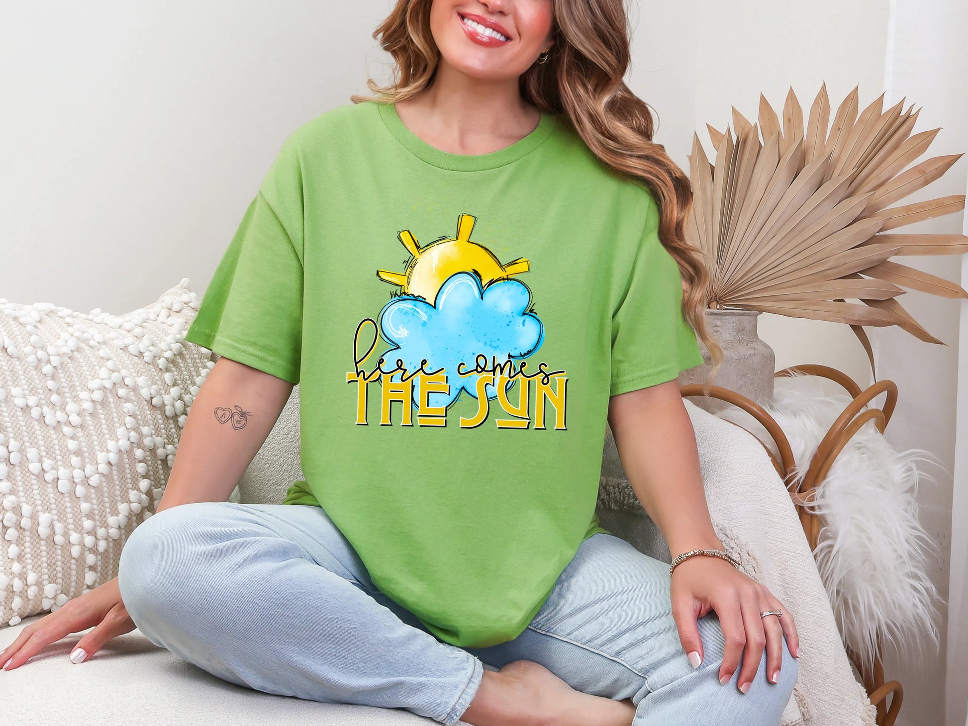 Here Comes the Sun Sunshie Cloud DTF TRANSFER