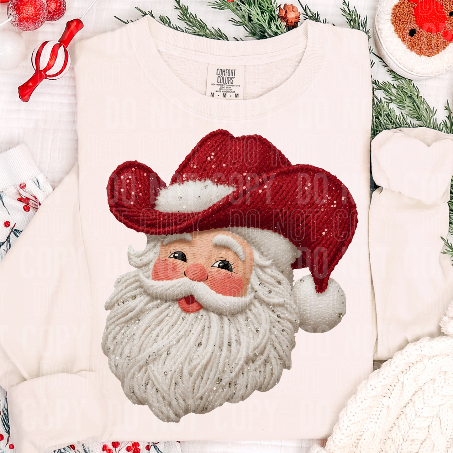 COWBOY SANTA FAUX YARN DTF TRANSFER