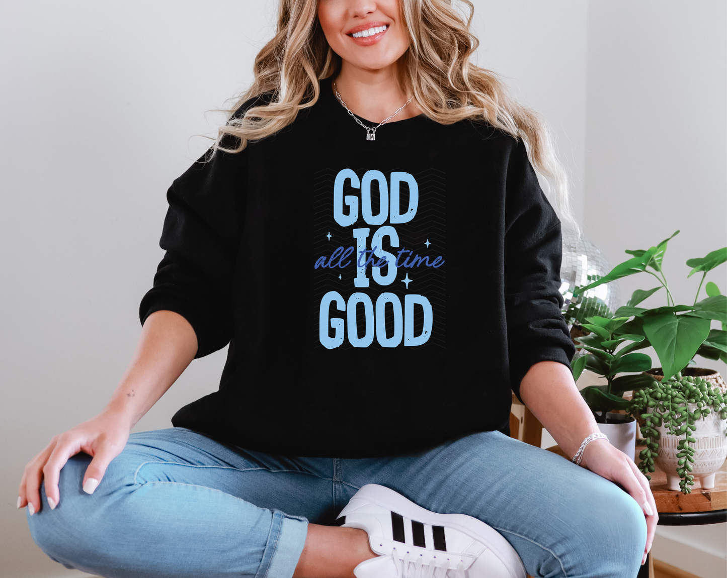 God Is Good All The Time Blue DTF TRANSFER