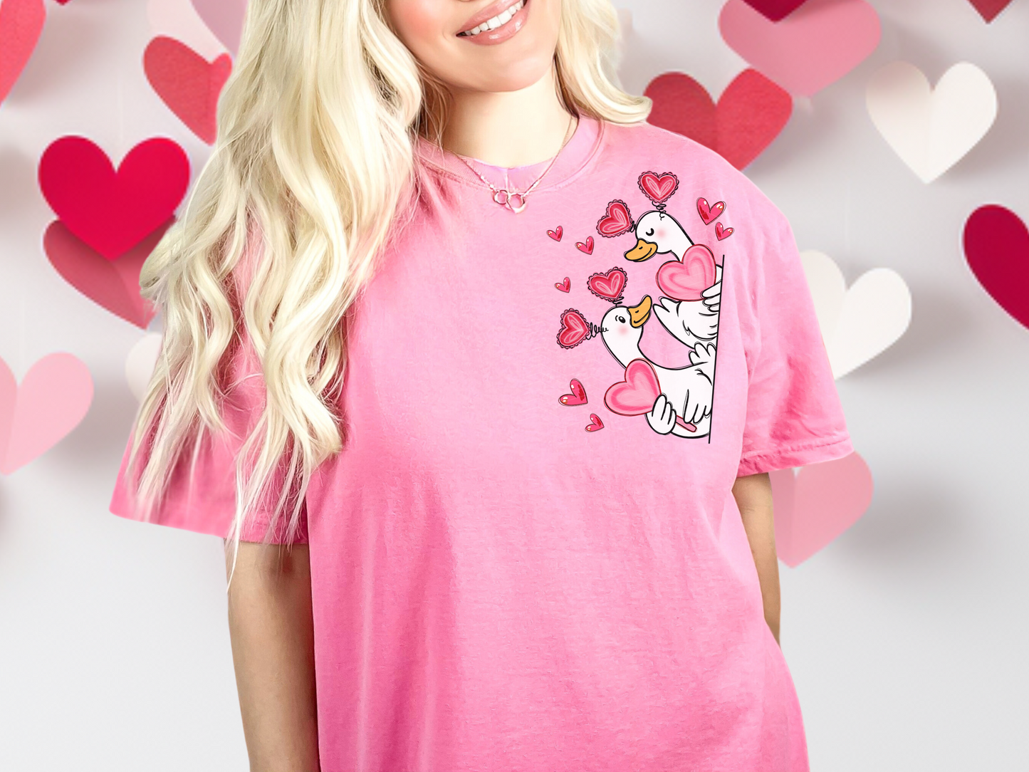 Valentine Goose Side Shirt DTF TRANSFER