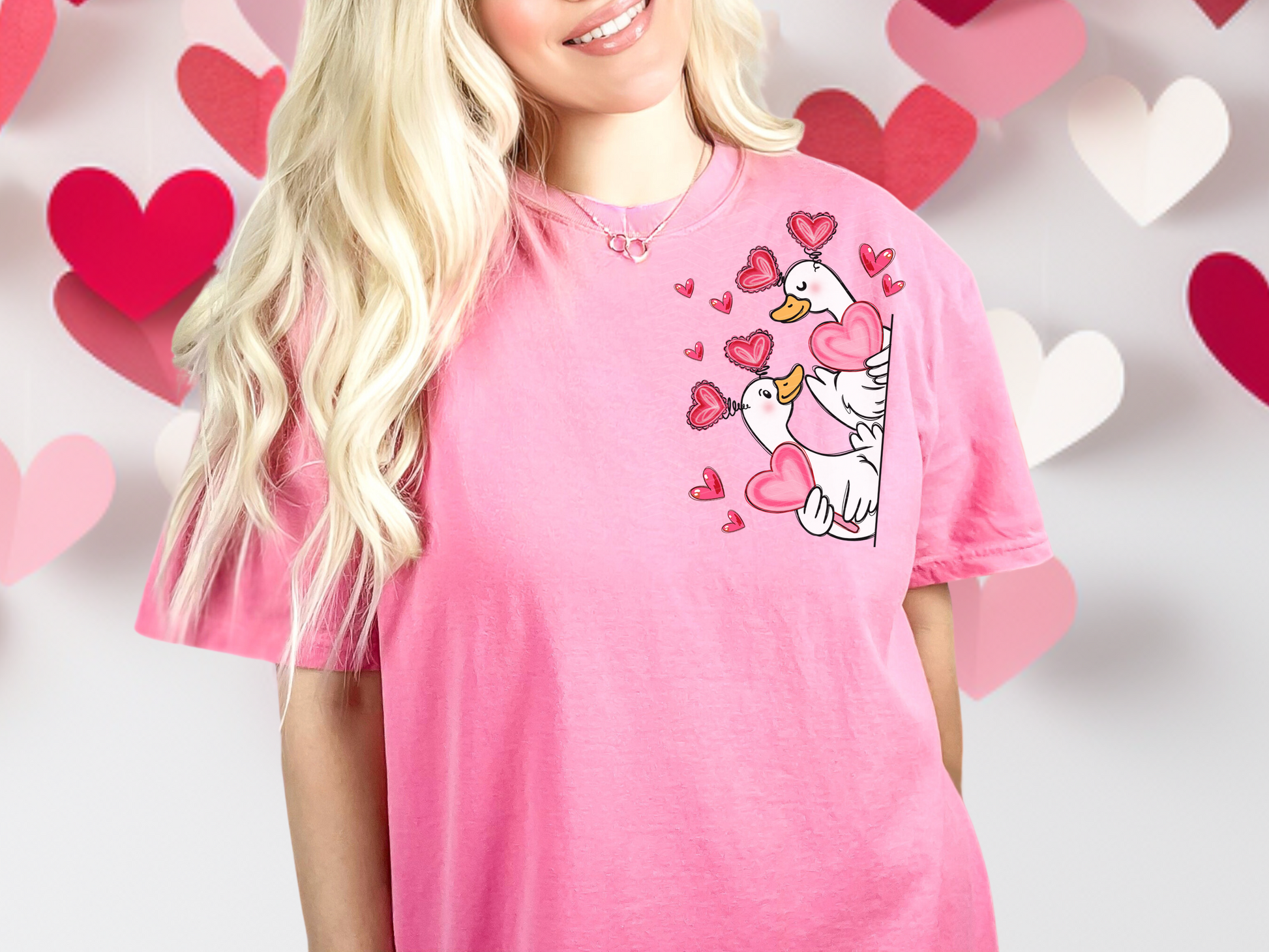 Valentine Goose Side Shirt DTF TRANSFER