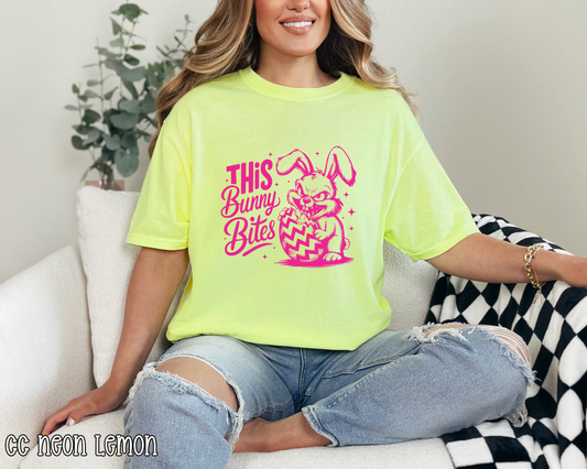 This Bunny Bites Pink DTF TRANSFER
