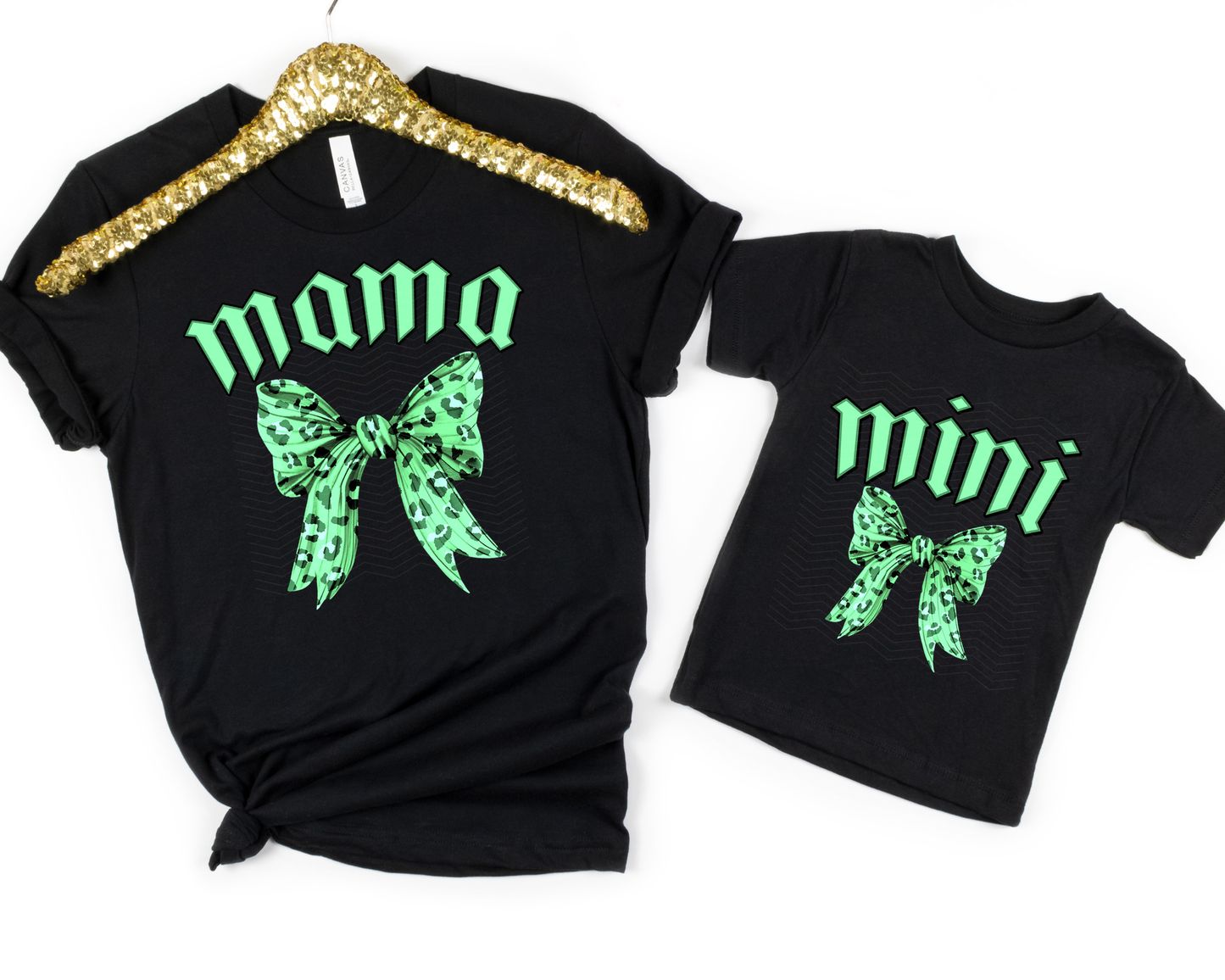 Mama and Mini Leopard Bow DTF TRANSFER