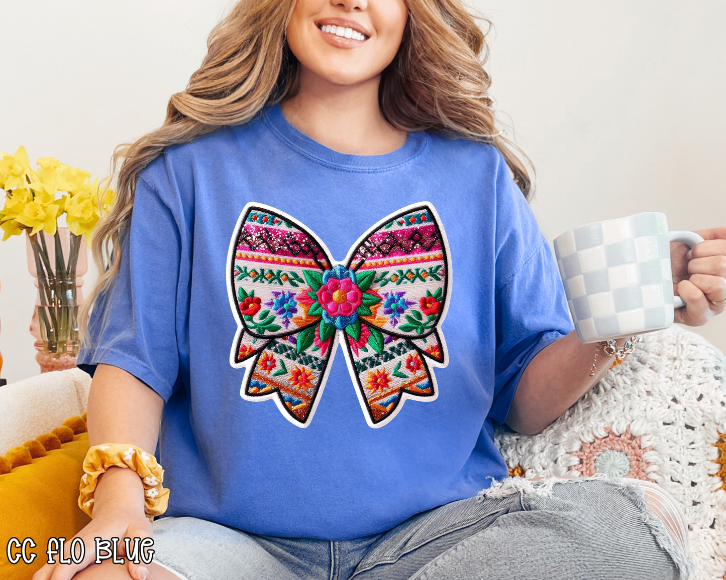 Mexican Floral Coquette Bow 2 DTF TRANSFER