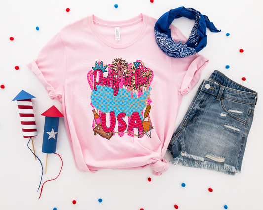 Party in the USA Pink Kayndi DTF TRANSFER