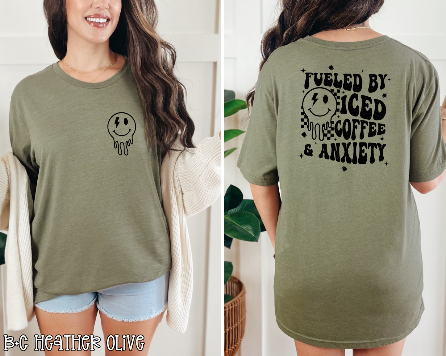 Fueled By & Anxiety Smiley Back DTF TRANSFER