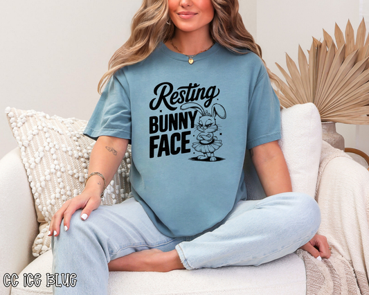 Resting Bunny Face Black DTF TRANSFER