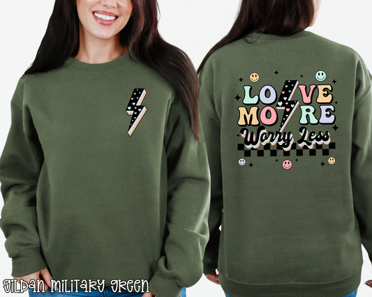 Love More Worry Less Back Pocket DTF TRANSFER