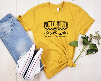 Potty Mouth Social Club Black DTF TRANSFER