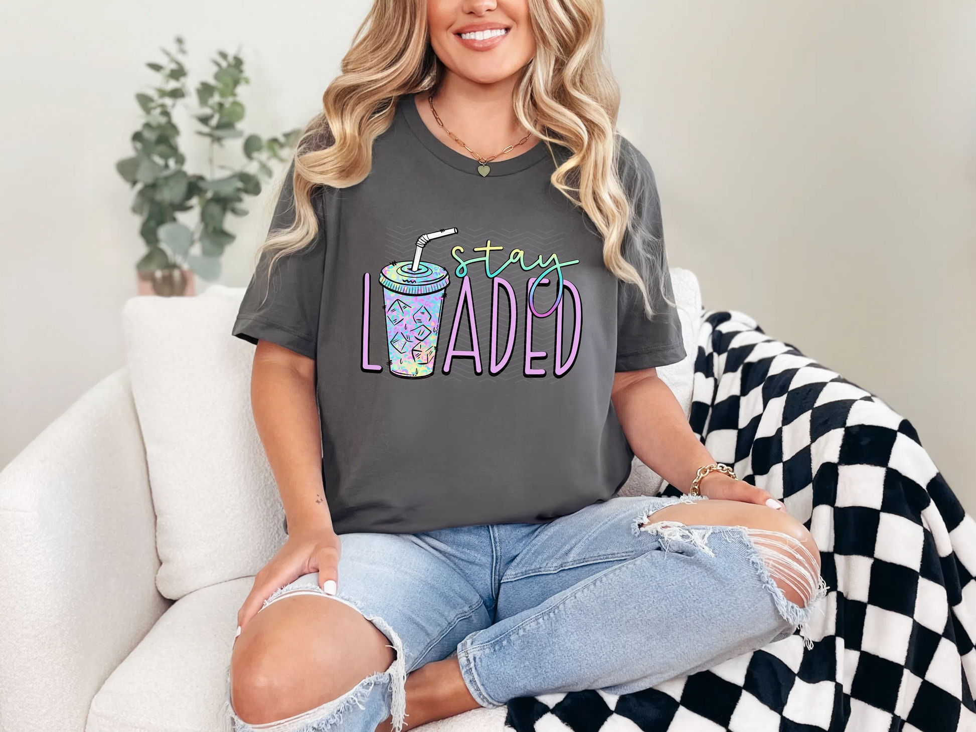 Stay Loaded Purple Leopard DTF TRANSFER