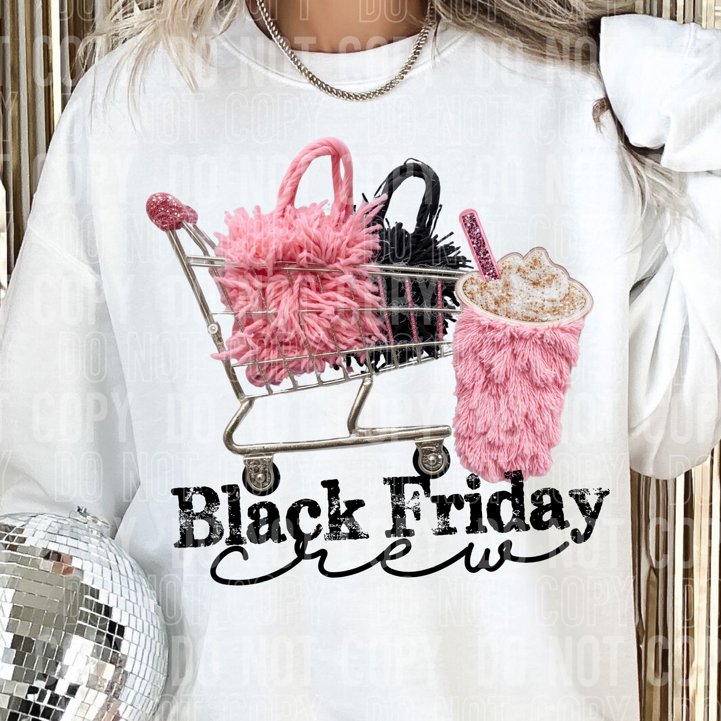 Black Friday Crew Faux Yarn DTF TRANSFER