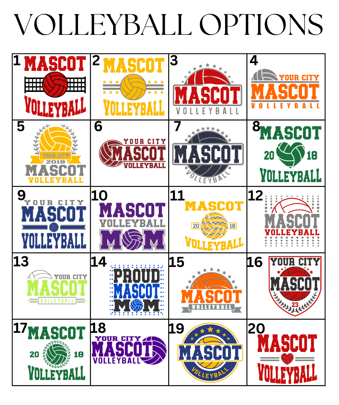 Custom Volleyball Designs DTF TRANSFER
