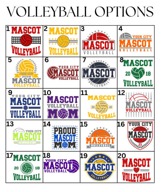 Custom Volleyball Designs DTF TRANSFER