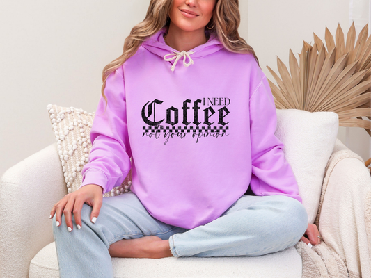 I Need Coffee Not Your Opinion Black DTF TRANSFER
