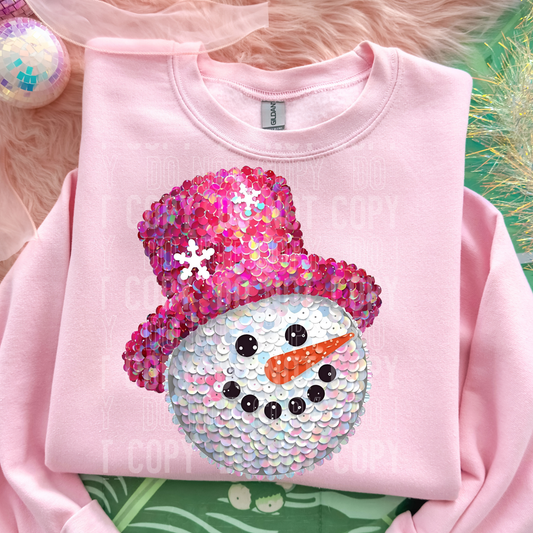 SNOWMAN SEQUINS DTF TRANSFER