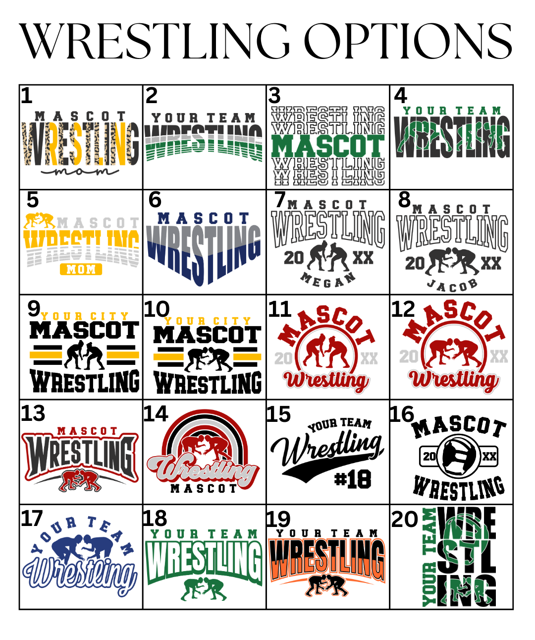 Custom Wrestling Designs DTF TRANSFER