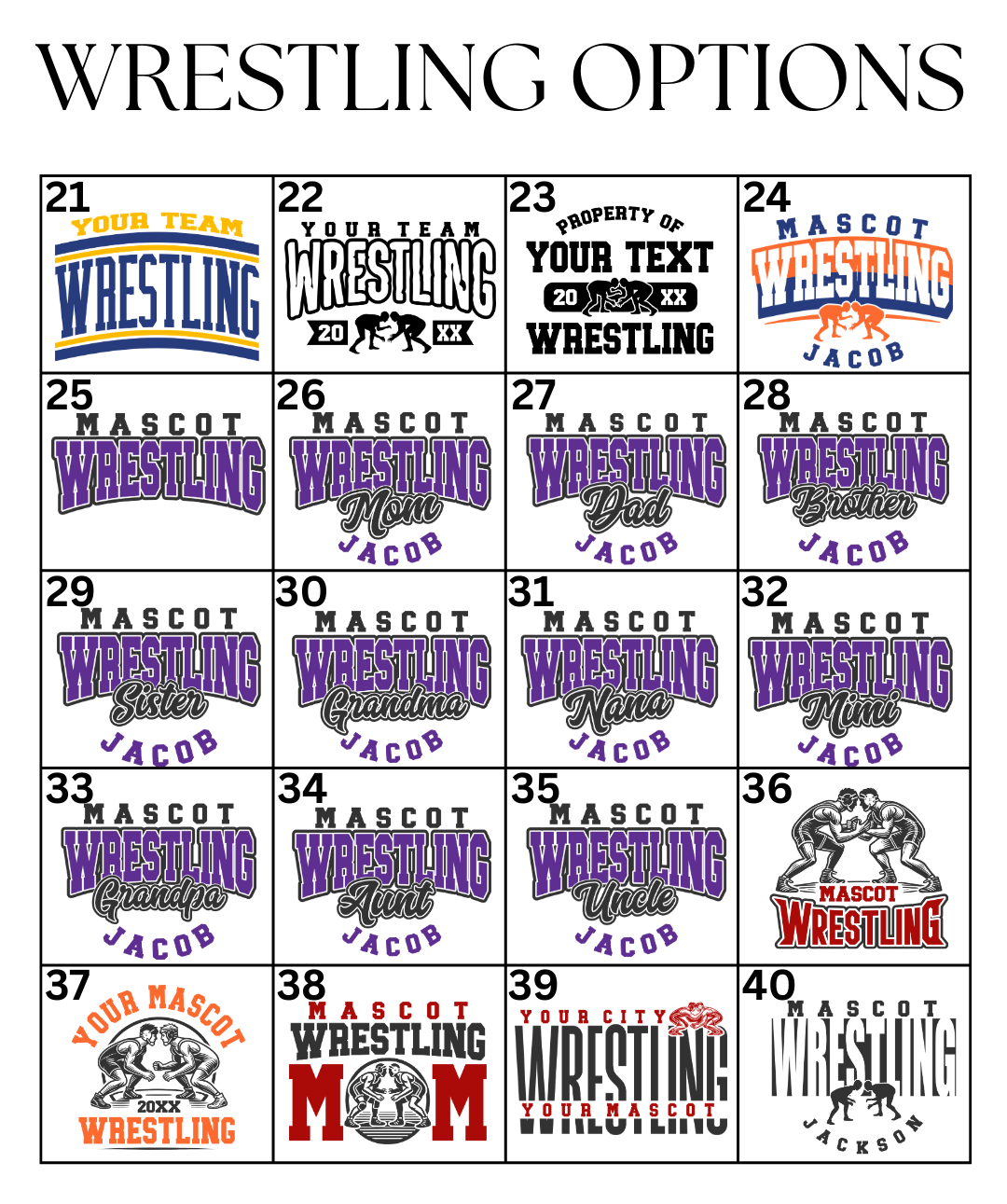 Custom Wrestling Designs DTF TRANSFER