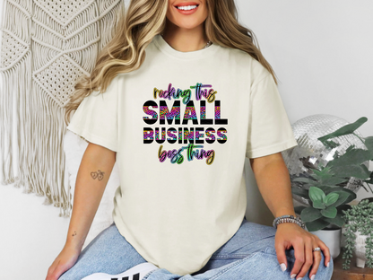 Rocking This Small Business Boss Thing Leopard DTF TRANSFER