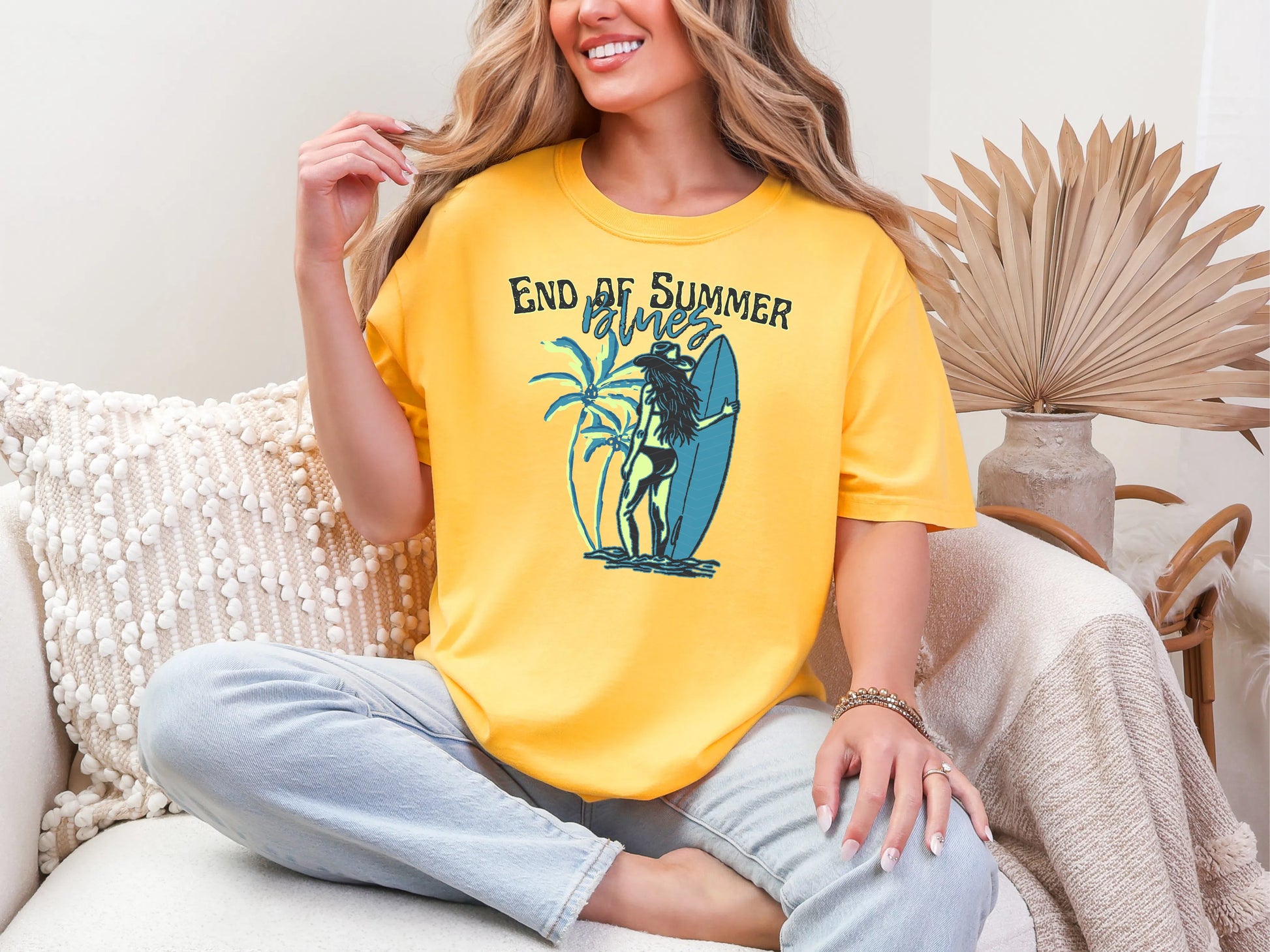 End of Summer Blues Cowgirl DTF TRANSFER