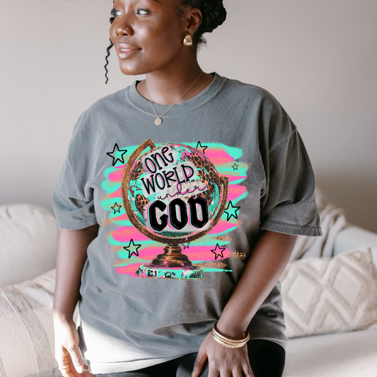 One World Under God DTF TRANSFER