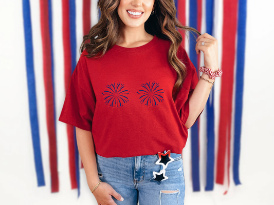 Just Here for The Fireworks Navy Fireworks DTF TRANSFER