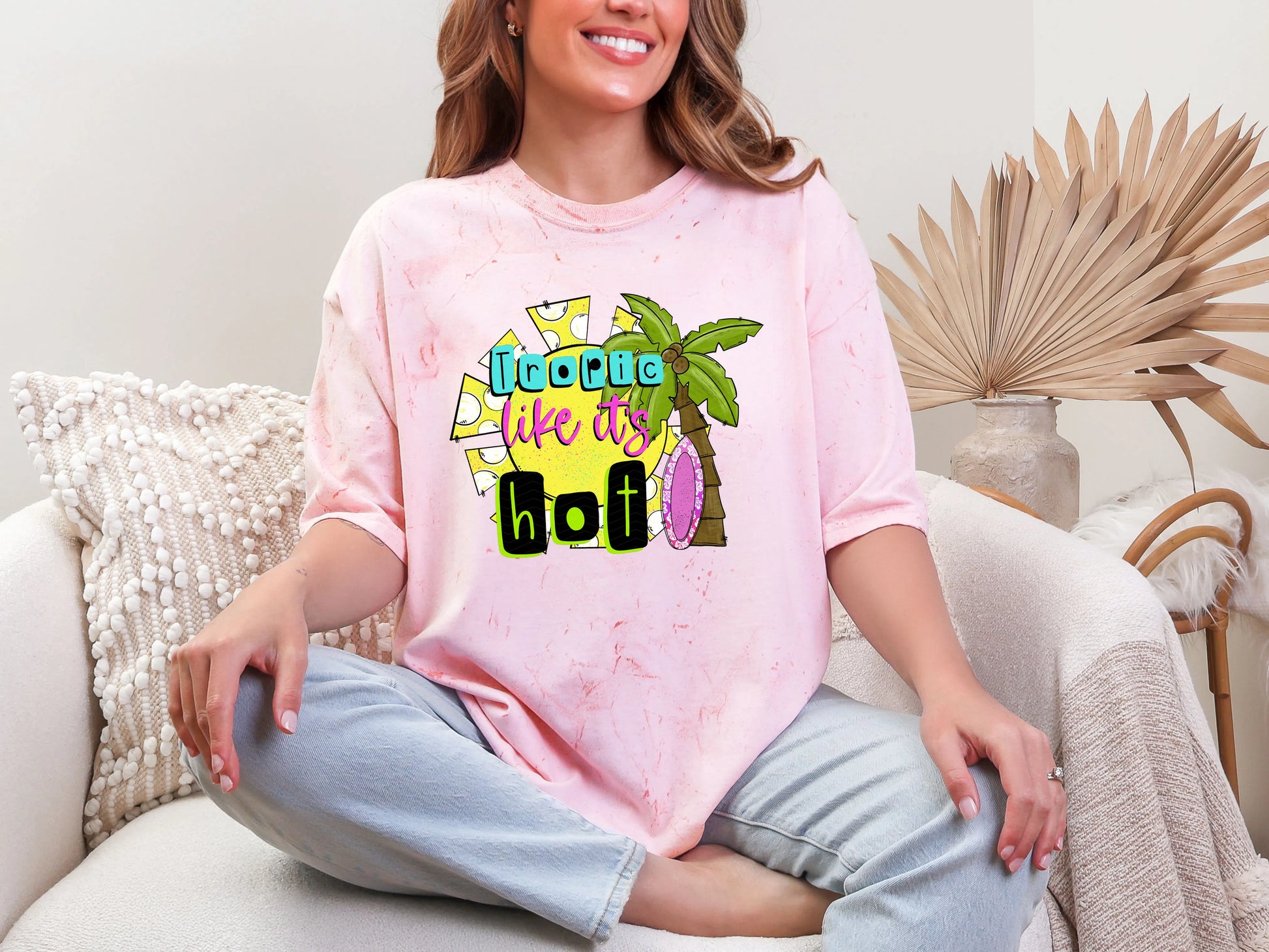 Tropic Like it’s Hot Summer Palm Tree DTF TRANSFER