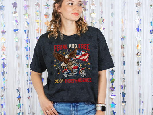 Feral And Free 250th Independence Raccoon Eagle DTF TRANSFER