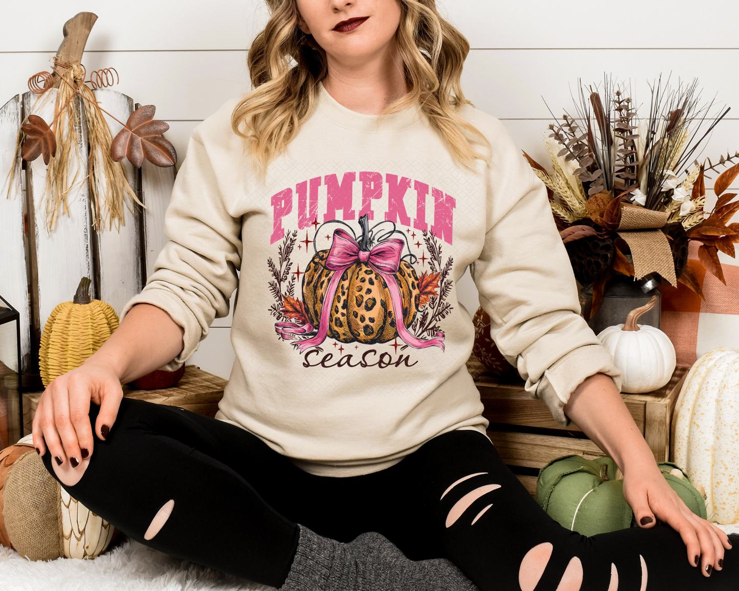 Pink Bow Pumpkin Season DTF TRANSFER