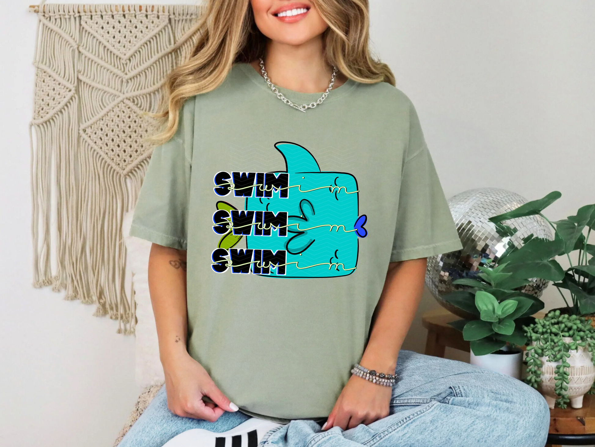 Swim Swim Swim Doodle Fish | 3 Colors | DTF TRANSFER