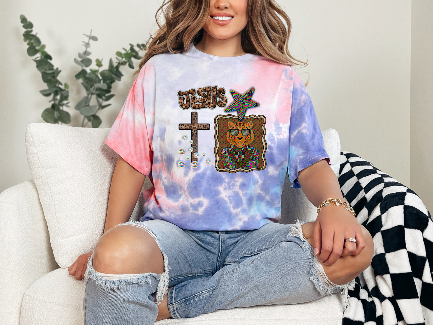 No Dusty Bibles Trippy Tiger DTF TRANSFER