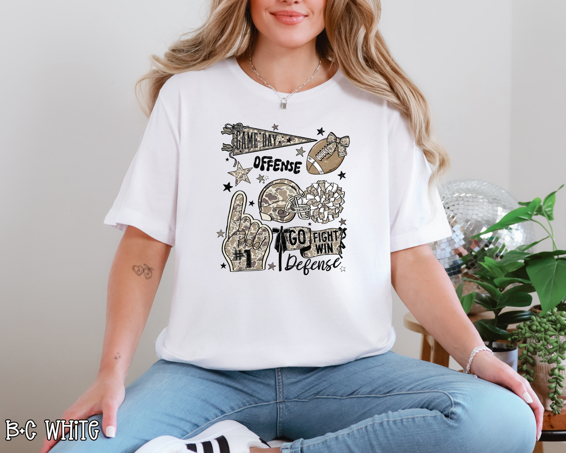 Football Doodles Camo DTF TRANSFER