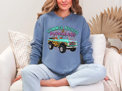 Summer Nights Backroad Rides Leopard DTF TRANSFER