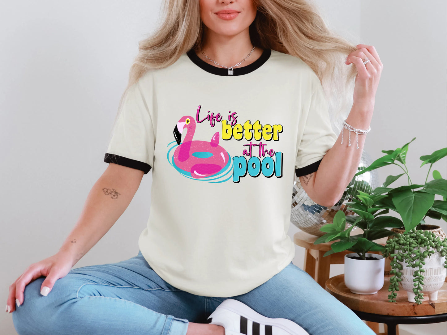 Life is Better at the Pool Flamingo Floatie DTF TRANSFER