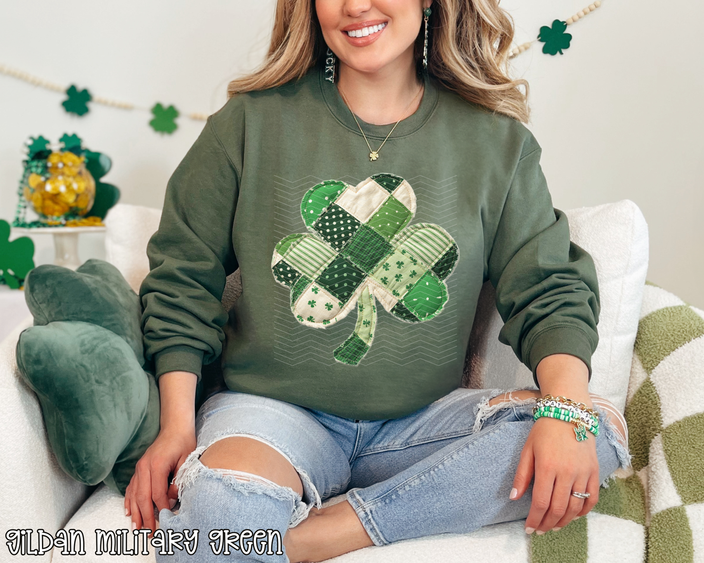 Patchwork Shamrock DTF TRANSFER