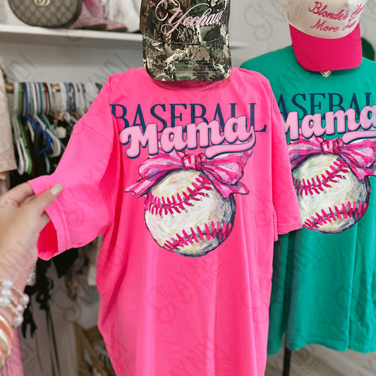 Baseball Mama Pink Watercolor DTF TRANSFER