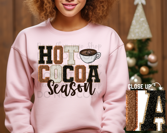 Hot Cocoa Season Faux Patches DTF TRANSFER