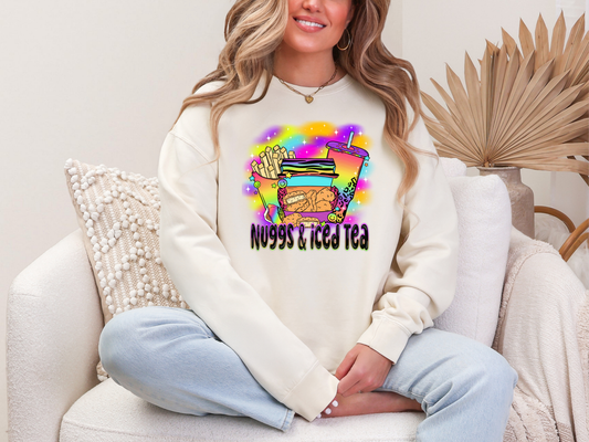 Nuggs & Iced Tea Rainbow Leopard DTF TRANSFER
