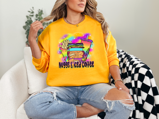 Nuggs & Iced Coffee Rainbow Leopard DTF TRANSFER