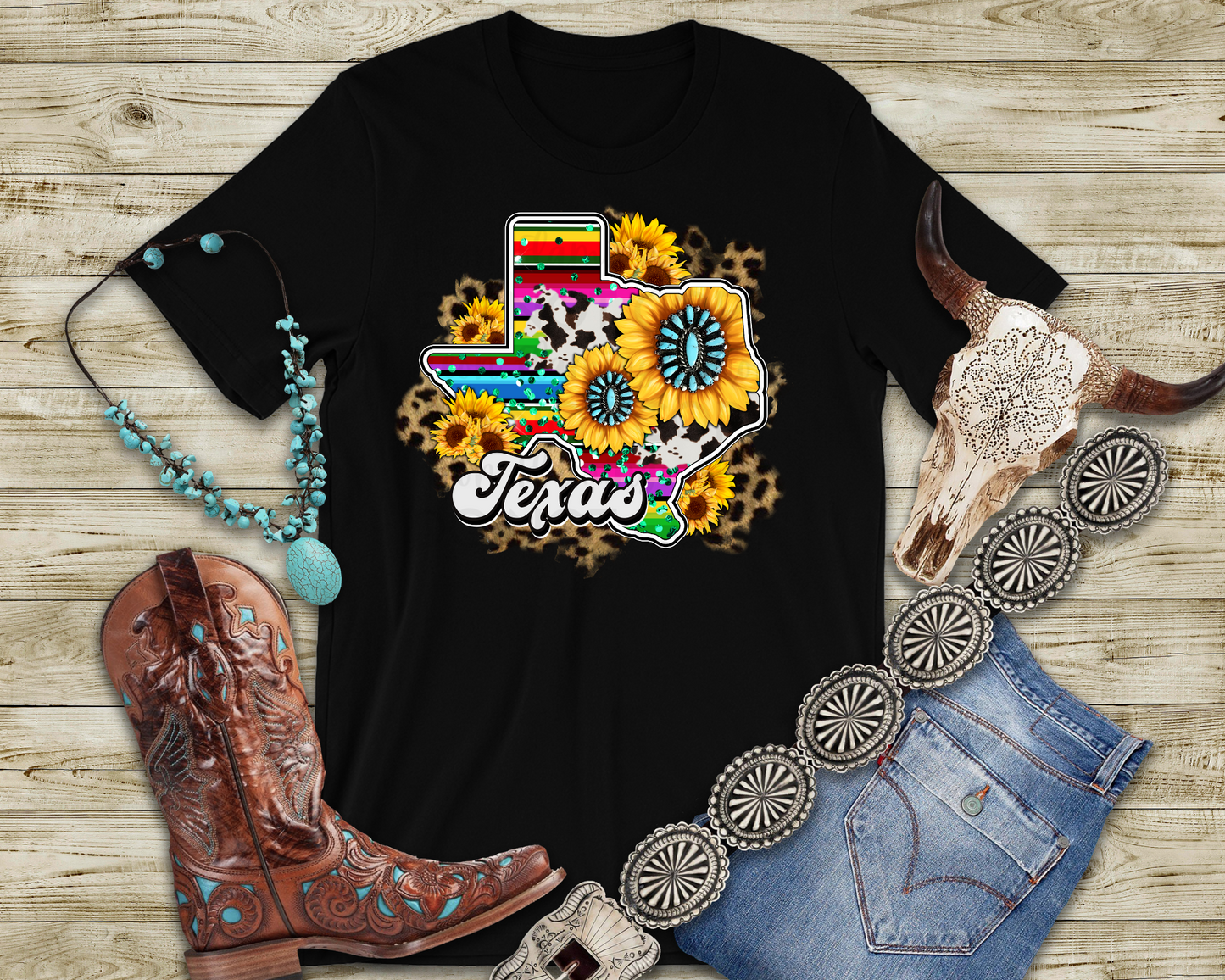 Sunflower Serape Texas DTF TRANSFER