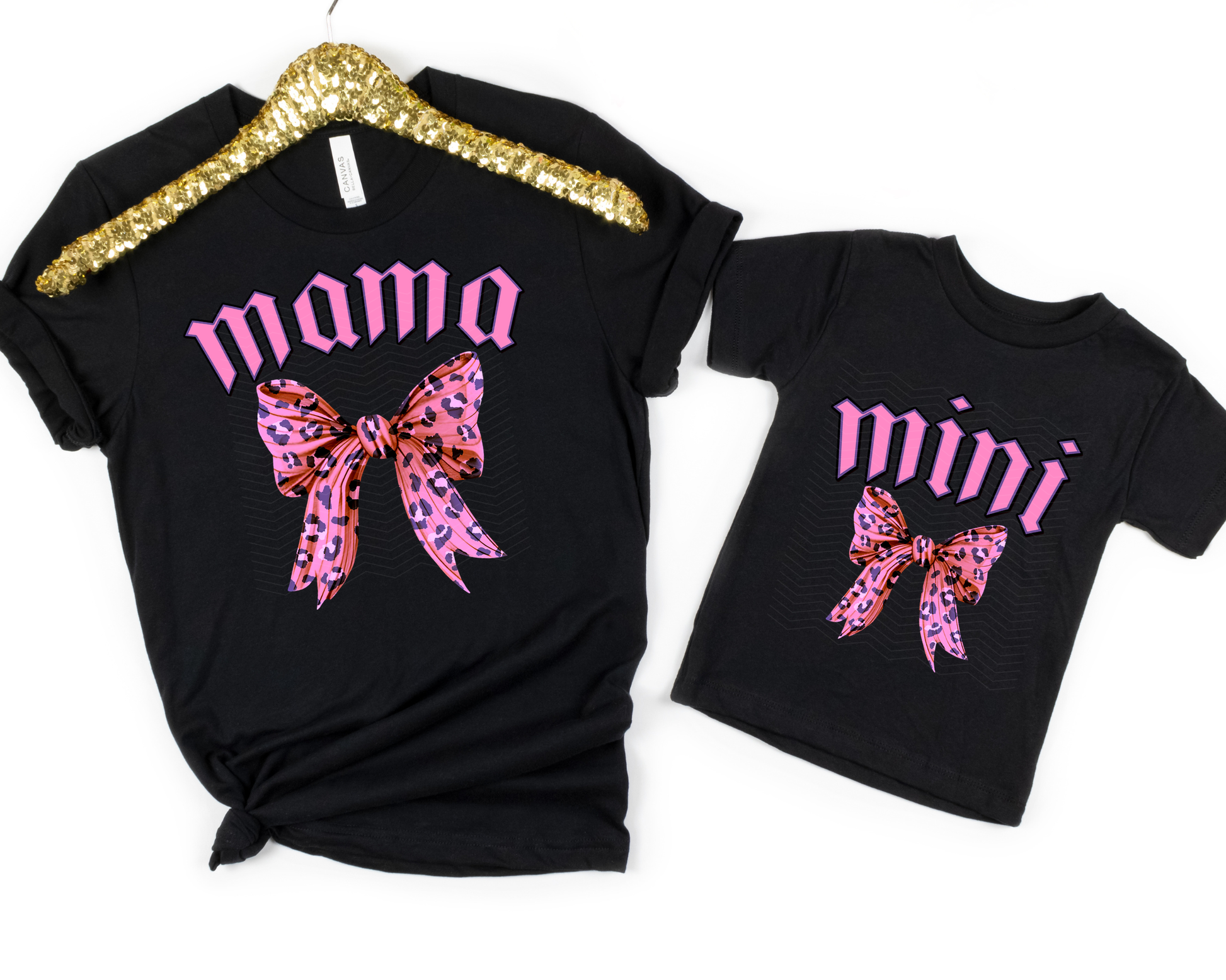 Mama and Mini Leopard Bow DTF TRANSFER