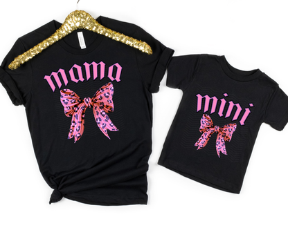 Mama and Mini Leopard Bow DTF TRANSFER