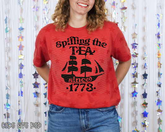 Spilling the Tea since 1773 Single Color DTF TRANSFER