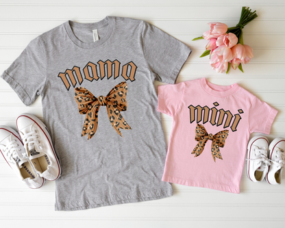 Mama and Mini Leopard Bow DTF TRANSFER