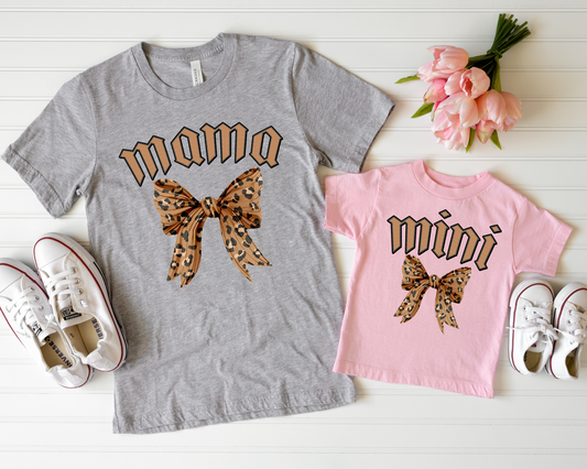 Mama and Mini Leopard Bow DTF TRANSFER